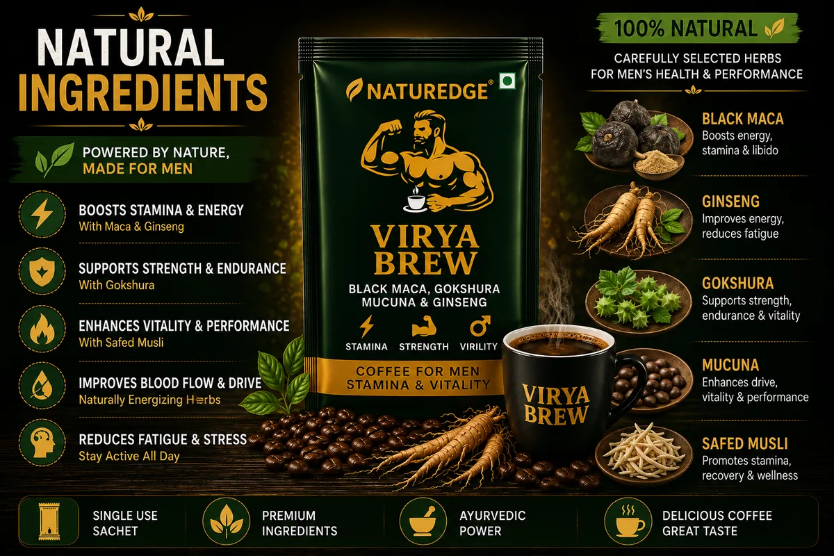 Herbal ingredients used in Virya Brew maca energy coffee
